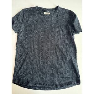 Kenneth Cole Reaction Mens Medium Navy Pattern T Shirt Short Sleeve Casual Tee